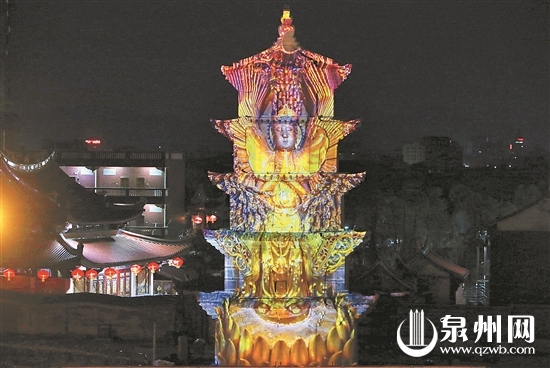 安海古塔灯光秀